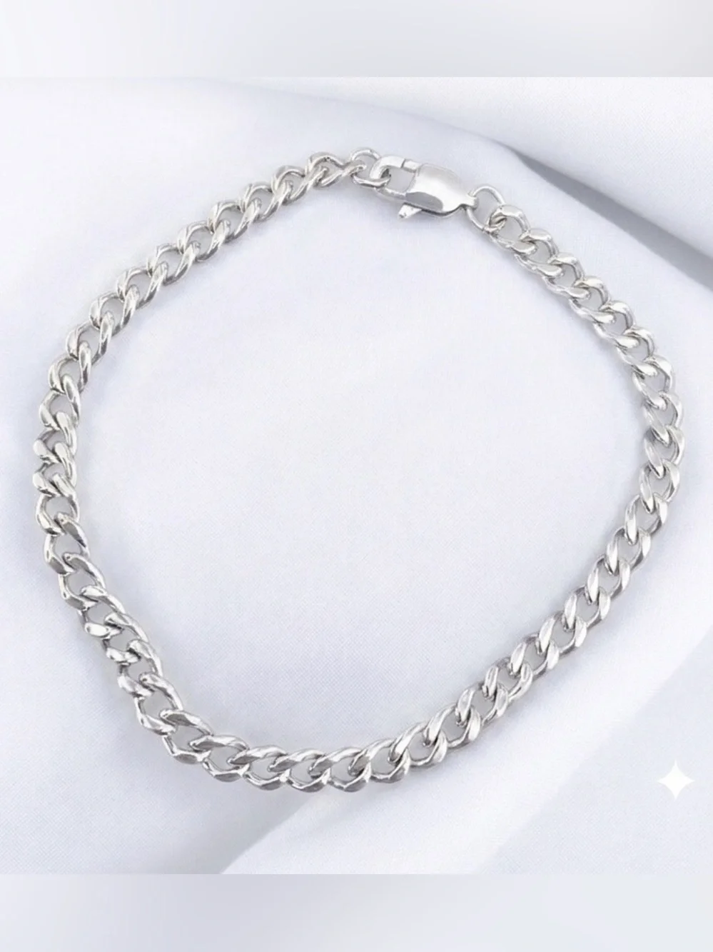 Cuban link Stainless Steel 8 inches, 5mm width bracelet - Silver